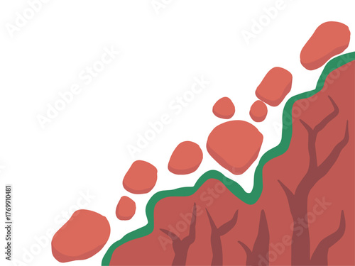 Rock Falling Down from Cliff Illustration
