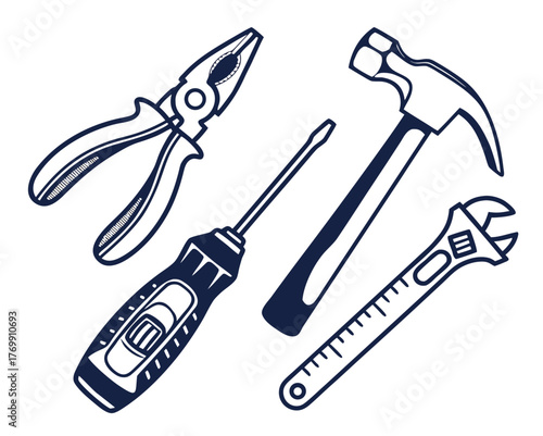 Illustration of hand tools