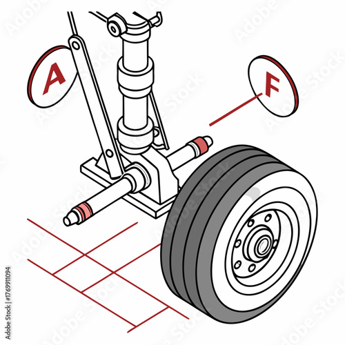 Aircraft landing gear system illustration