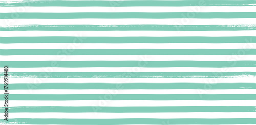 Abstract hand-painted horizontal stripes pattern in fresh mint green and white, featuring an artistic brushstroke texture for a modern and creative background design