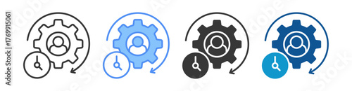 Efficiency Icon Set Multiple Style Collection