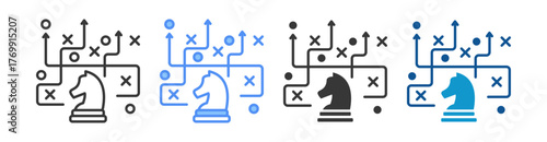 Strategic Roadmap Icon Set Multiple Style Collection