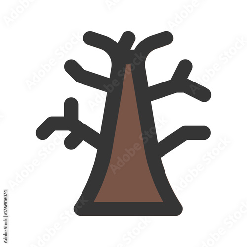 dead tree flat line icon