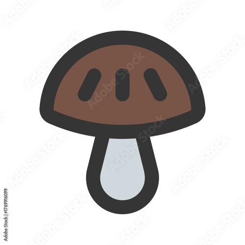mushroom flat line icon