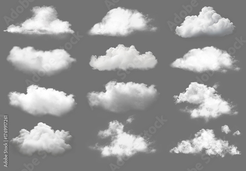 White Cloud Effect Design Element Set