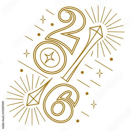 Elegant golden 2016 new year design