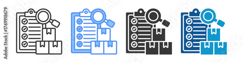 Product Inspection Icon Set Multiple Style Collection