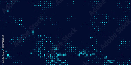 Futuristic pattern of blue hexagons for Business or Science background. Abstract hi-tech honeycomb mosaic. Medical research presentation. Vector Illustration backdrop. EPS 10