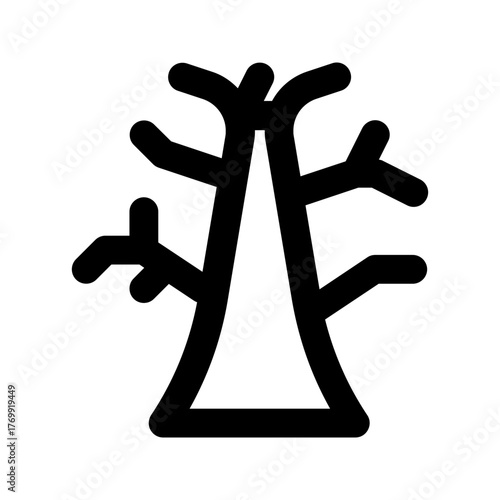 dead tree line icon