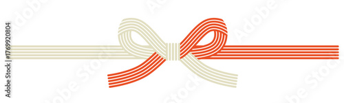 年賀状の水引蝶結びのイラスト素材