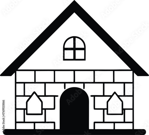 Charming fairytale cottage with rustic stone walls and whimsical design elements