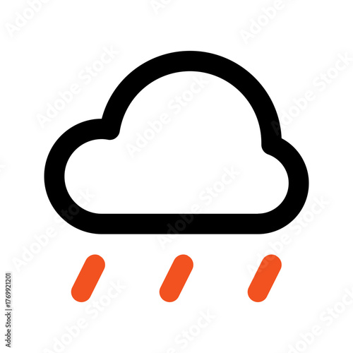 rain outline color icon