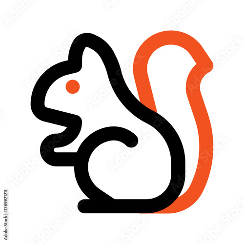 squirrel outline color icon