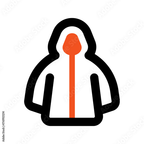 raincoat outline color icon