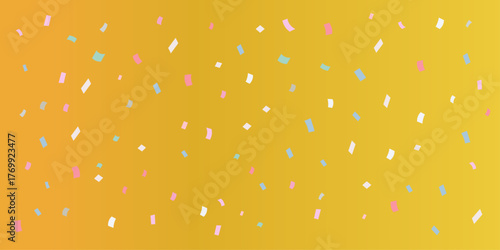 金色のグラデーションと紙吹雪の背景イラスト