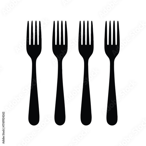 Symmetrical Fork Array A Clean and Graphic Image of Cutlery Forks