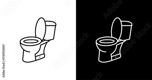 Toilet Bowl White Icon Set Design