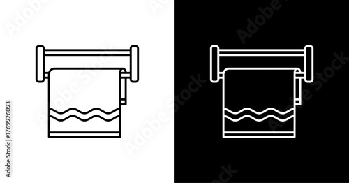 Towel Rack White Icon Set Design