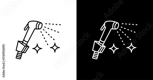 Bidet White Icon Set Design