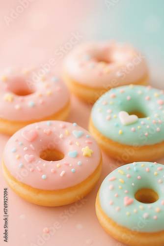A close up donuts with high detailed