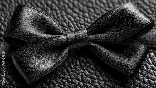 Black Satin Bow - Fashion Accessory & Men's Formal Wear Bow Tie Design Detail