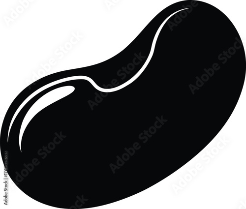 Realistic kidney bean with a glossy texture and subtle shading