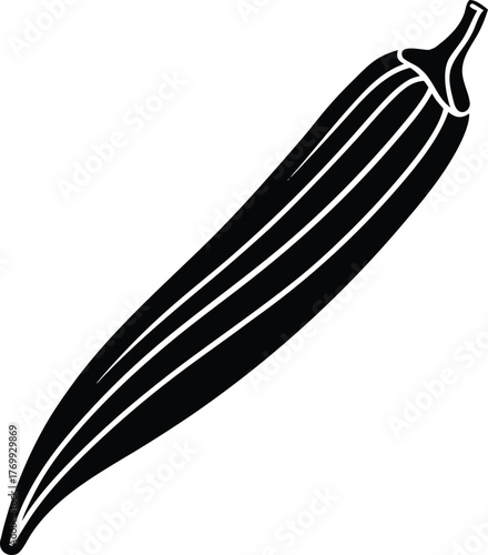 Realistic ladyfinger okra vegetable icon