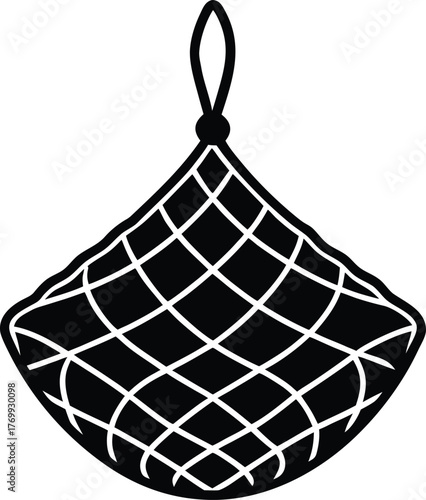 Fishing net and rope border design for nautical themes