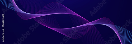 Abstract glowing wave lines on light blue background. Modern flowing wavy lines. Dynamic wave pattern. Futuristic concept. Suit for banner, poster, cover, brochure, flyer, website