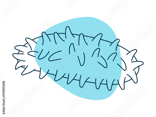 Sea cucumber icon. Deep sea icon. Simple vector in modern thin line style. Vector illustration.