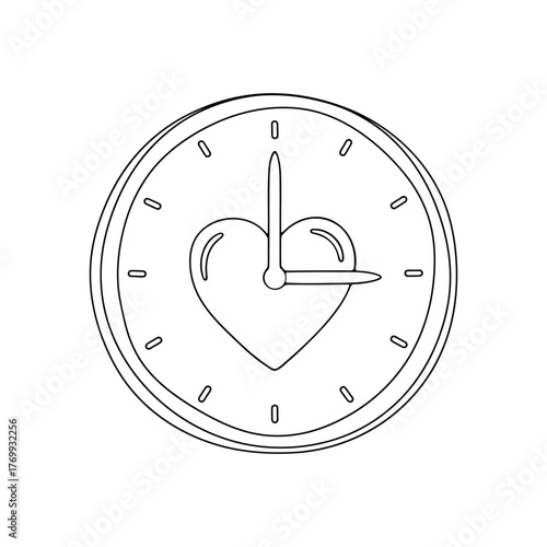 Clock with heart shape, a symbol of love and time management, reminding us to cherish every moment and prioritize affection