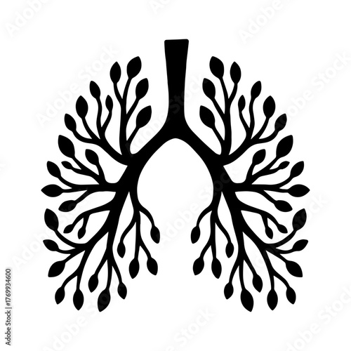 Tree shaped like human lungs – breath of nature concept vector with white background 