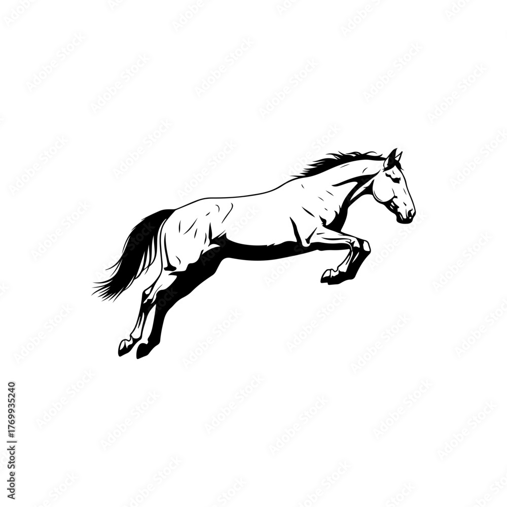 Obraz premium Running Horse Silhouette Vector Art