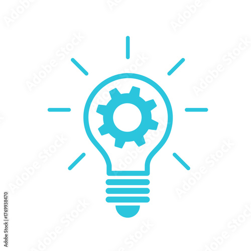 Idea icon, Tips and tricks Lightbulb, Isolated on white, Blue icon set