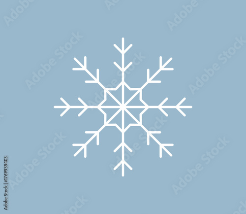 白い雪の結晶のアイコンイラスト　ベクター
