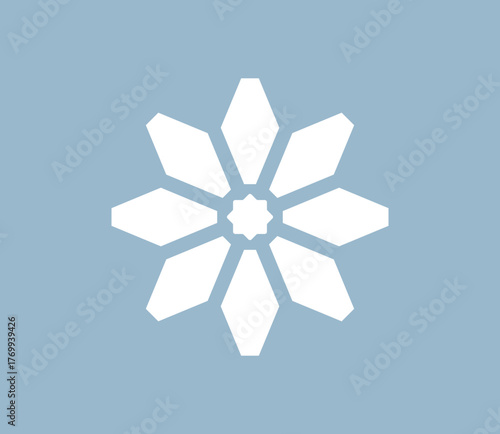 白い雪の結晶のアイコンイラスト　ベクター
