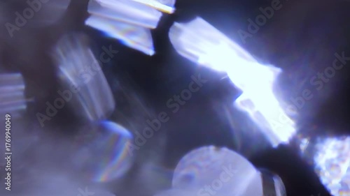 Cool Blue Bokeh Light Cold Tone Abstract Motion Overlay Background.