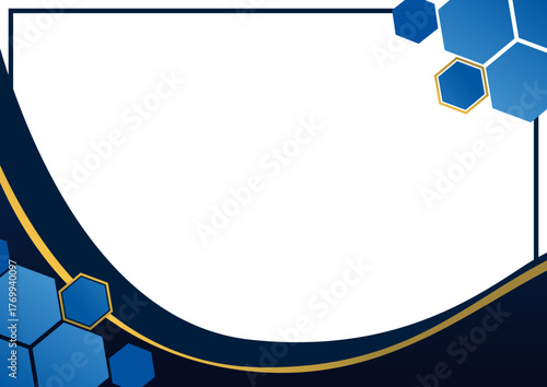 blue navy golden wave border certificate luxury frame design