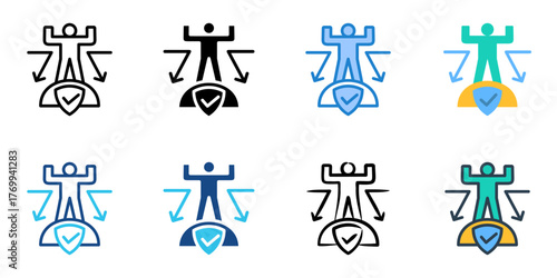 Resilience icon set multiple style vector collection 
