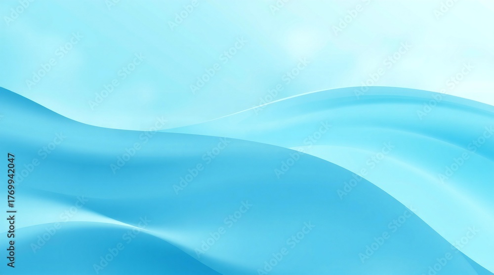 Fototapeta premium Abstract flowing blue waves and soft light background