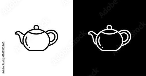 Teapot White Icon Set Design