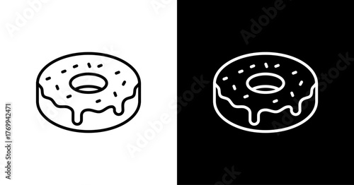 Donut White Icon Set Design