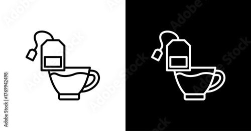 Teabag White Icon Set Design