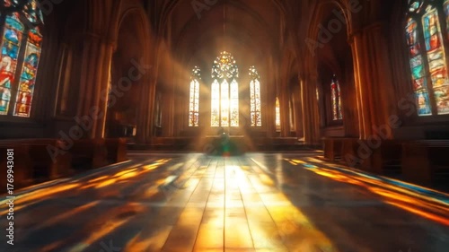 Stunning Cathedral Interior with Light and Shadow.
