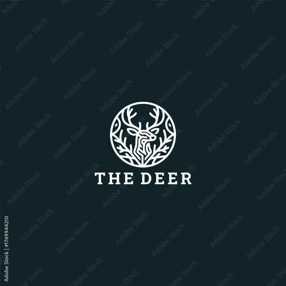 Fototapeta premium Deer logo style icon design template vector illustration