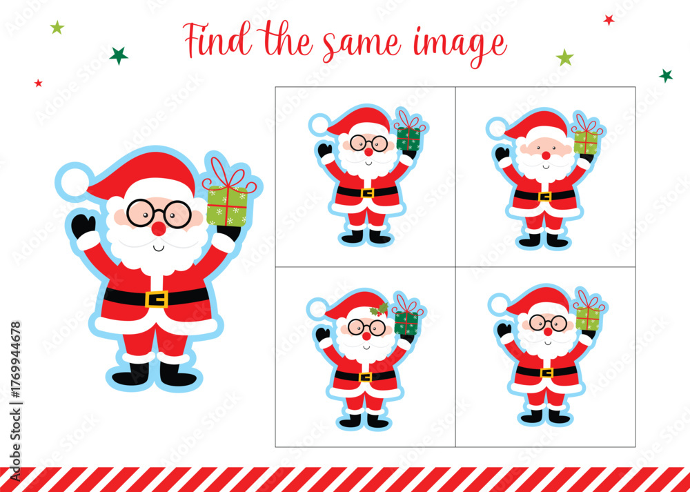 Fototapeta premium christmas worksheet with santa claus design