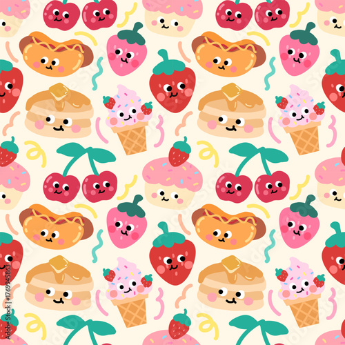 Seamless pattern with hand drawn. Background for textile, wrapping paper, fashion, illustration.