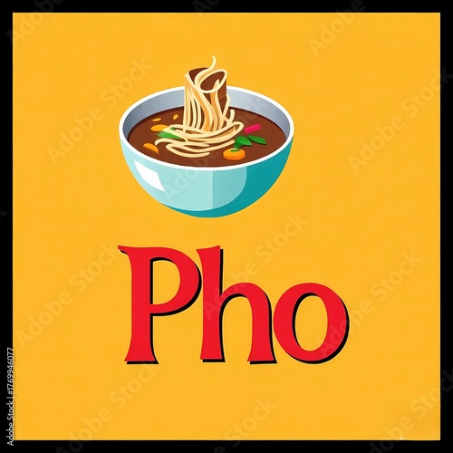 vector illustration of a pho restaurant logo