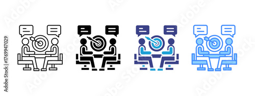 Consulting  icon set multiple style collection