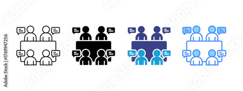 Meeting icon set multiple style collection